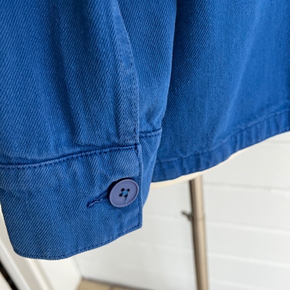 ZARA French Blue Cotton Chore Jacket - L - Picture 6 of 12